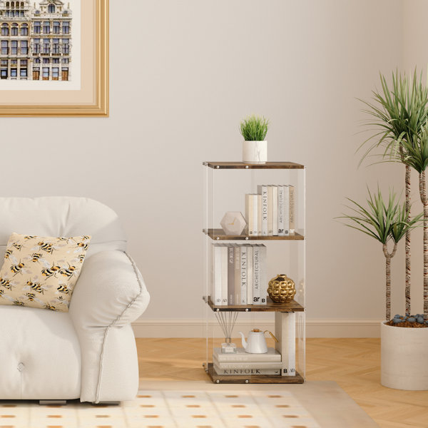 17 Stories Vinicia Bookcase, 3 Tier Display Case, Bookshelf, Floor